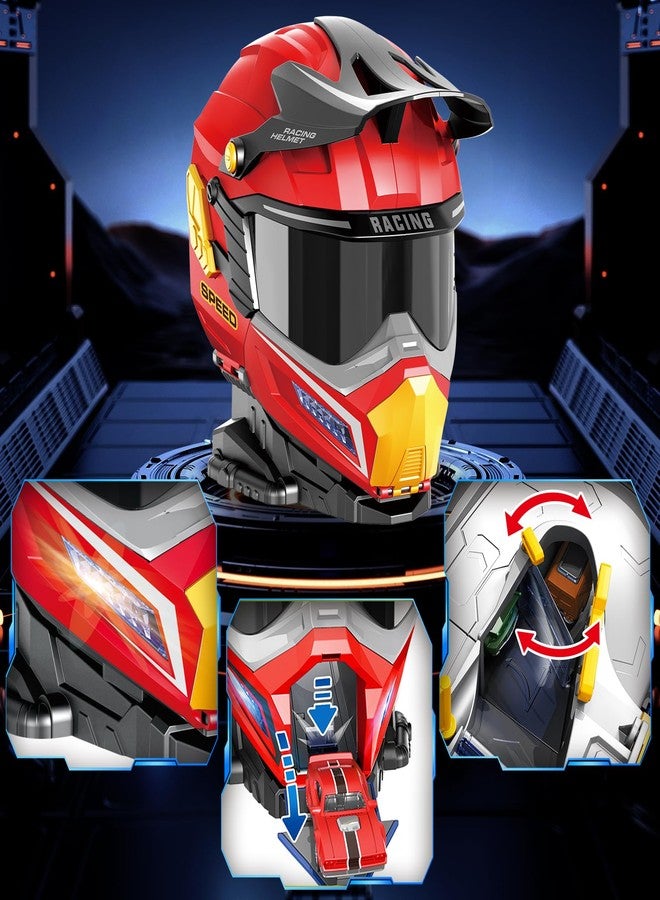 OCHIDO Kids Toys for Boys Ages 3 and Up,Toy Car with Helmet Transforms Car Racecourse - Image 3